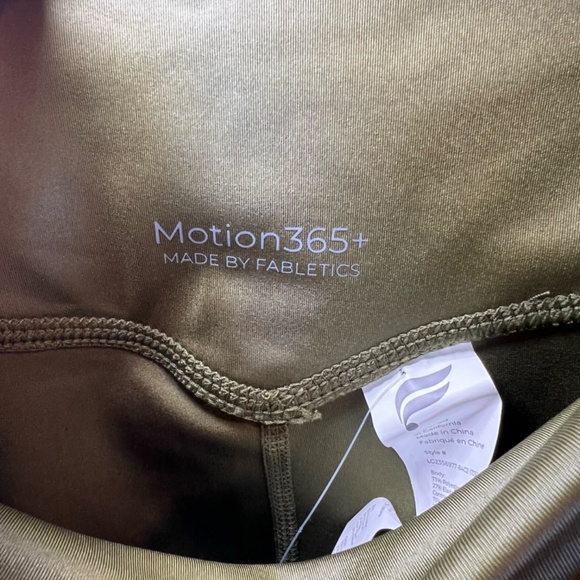 Fabletics Womens Anywhere 365+ Legging Pants Dark Moss Shine High Rise NEW Large - Picture 6 of 11